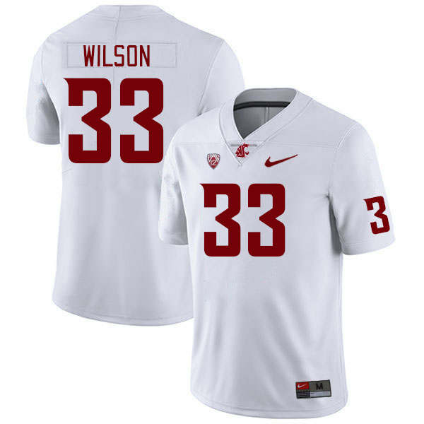 Men #33 Adrian Wilson Washington State Cougars College Football Jerseys Stitched Sale-White - Click Image to Close